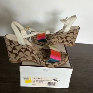 Coach Ana Maria Canvas Logo wedges. Size 9.5